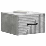 vidaXL Cabinet de chevet mural 2 Pièces Gris béton 34 5 x 33 x 20 cm