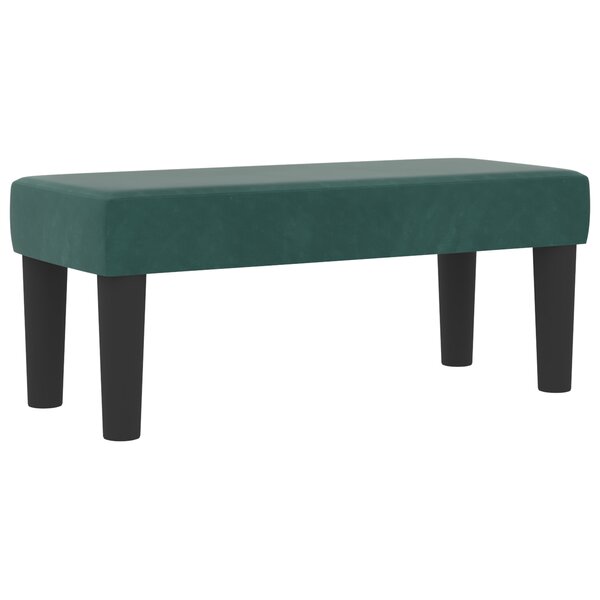 vidaXL Lit à Ressorts avec Matelas & Banc Vert Foncé 80x200 cm Velours