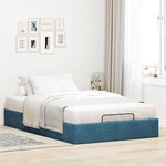 vidaXL Cadre de lit ottoman sans matelas bleu foncé 120x190 cm velours