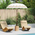vidaXL Parasol balinais 260 2 Pièces Crème Coton et bois massif