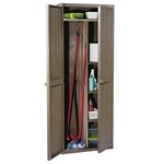 vidaXL Armoire de rangement jardin Marron 65x45x172 cm PP Aspect bois