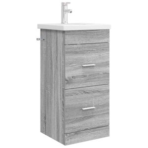 vidaXL Meuble de salle de bain avec évier Sonoma gris