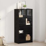 vidaXL Haut Armoire Chêne noir 68 x 37 x 142 cm Bois d'ingénierie