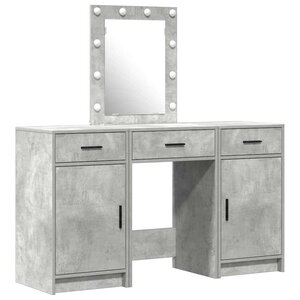 vidaXL Table de Toilette Gris 50 x 41 x 135 cm Bois d'ingénierie
