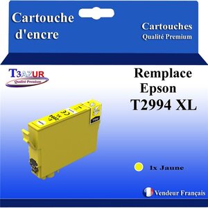 T3AZUR - Cartouches compatibles avec Epson Expression Home XP-432  XP-435  XP-442  XP-445  XP-452  XP-455  T2994 (série Kiwi) - Jaune