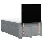 vidaXL Sommier à lattes de lit et matelas gris clair 120x190 cm tissu