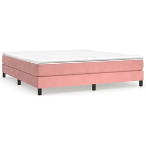 vidaXL Sommier à lattes de lit avec matelas Rose 180x200 cm Velours