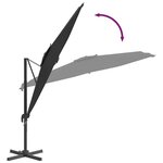 vidaXL Parasol déporté avec mât en aluminium Noir 400x300 cm