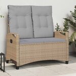 vidaXL Banc de jardin Beige et Gris clair 105 x 60 x 112 cm
