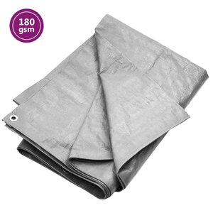 vidaXL Bâche 180 g/m² 6x12 m Gris PEHD