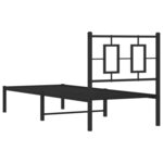 vidaXL Cadre de lit métal sans matelas avec tête de lit noir 75x190 cm