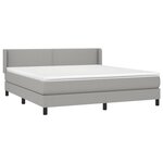 vidaXL Sommier à lattes de lit avec matelas Gris clair 180x200cm Tissu
