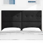vidaXL Tête de Lit LED avec des lumières à LED Noir 144 cm tissu