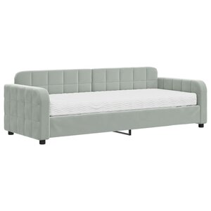 vidaXL Lit de jour avec matelas gris clair 80x200 cm velours