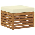 vidaXL Ensemble de canapés d'extérieur 7 pc Naturel et Crème Polyester