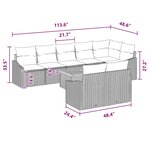 vidaXL Ensemble de canapé de jardin 9 Pièces gris et bleu marine