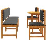 vidaXL Ensemble bistro de jardin 5 Pièces Marron Bois d'acacia massif