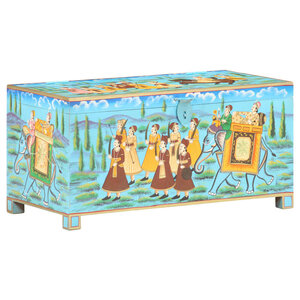 vidaXL Boîte de rangement peinte à la main 80x40x40cm Bois de manguier