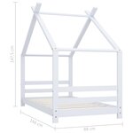 vidaXL Cadre de lit d'enfant Blanc Bois de pin massif 80x160 cm