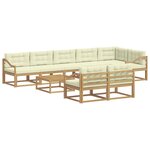 vidaXL Ensemble de canapés d'extérieur 9 pc Blanc et crème Polyester