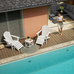 Tectake Lot de 2 chaises de jardin JANIS avec 2 repose-pieds JOPLIN et table KAMALA - gris