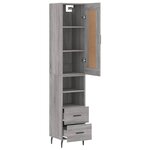 vidaXL Buffet haut Sonoma gris 34 5x34x180 cm Bois d'ingénierie