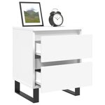 vidaXL Table de chevet Blanc 40x35x50 cm Bois d’ingénierie