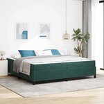 vidaXL Cadre de lit Vert foncé  vert et blanc 200 x 200 cm Velours