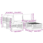 vidaXL Salon de jardin avec coussins 5 Pièces Bois d'acacia solide