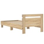 vidaXL Cadre de lit avec bandes LED Chêne Sonoma Bois d'ingénierie
