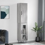 vidaXL Buffet haut Sonoma gris 34 5x34x180 cm Bois d'ingénierie