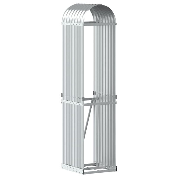 vidaXL Porte-bûches argenté 40x45x170 cm acier galvanisé