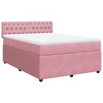 vidaXL Sommier à lattes de lit avec matelas Rose 140x190 cm Velours