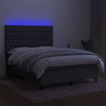 vidaXL Sommier à lattes de lit et matelas et LED Gris foncé 140x190 cm