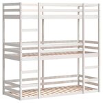 vidaXL Lit superposé triple sans matelas 80x200 cm bois de pin massif