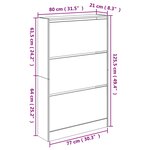 vidaXL Armoire à chaussures chêne sonoma 80x21x125 5cm bois ingénierie