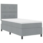 vidaXL Lit Box Spring avec matelas & LED Gris clair 80x200 cm Tissu