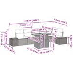 vidaXL Ensemble de salle à manger pour jardin 7 Pièces Noir et Sarcelle