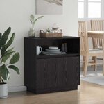 vidaXL Buffet LED Chêne noir 71 x 34 5 x 75 cm Bois d'ingénierie