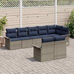 vidaXL Ensemble de canapé de jardin avec coussin 8 Pièces Gris polyrotin