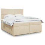 vidaXL Sommier à lattes de lit avec matelas Crème 200x200 cm Tissu