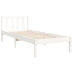 vidaXL Cadre de lit et tête de lit blanc 100x200 cm bois massif