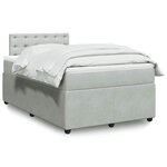 vidaXL Sommier à lattes de lit et matelas gris clair 120x190cm velours