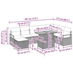vidaXL Ensemble de canapé de jardin avec coussin 9 Pièces Gris Poly rotin