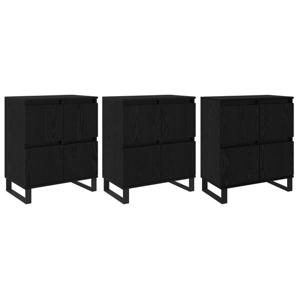 vidaXL Buffet 3 Pièces Chêne noir 60 x 35 x 70 cm
