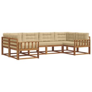 vidaXL Ensemble de canapés d'extérieur 6 Pièces Naturel et Beige