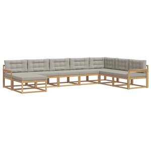 vidaXL Ensemble de canapés d'extérieur 8 pc Blanc et gris clair