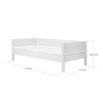 Flexa WHITE Banquette-lit 90 x 200 cm avec dossier Blanc