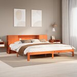 vidaXL Lit bibliothèque sans matelas cire marron 180x200 cm pin massif