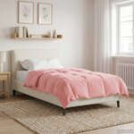 vidaXL Duvet complet toute l'année Rose 135 x 220 cm Microfibre